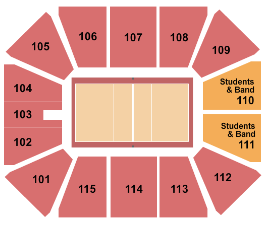 McLeod Center Seating Chart: Northern Iowa Panthers Volleyball