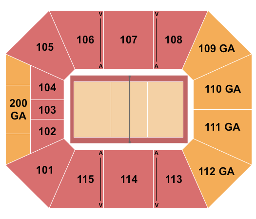 McLeod Center Seating Chart: Northern Iowa Panthers Volleyball