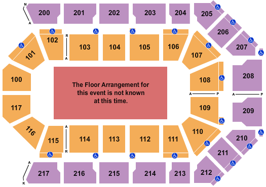 Mechanics Bank Arena Seating Chart: Generic Floor