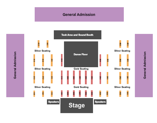 Medina Entertainment Center Seating Chart: GA/Silver/Gold 3