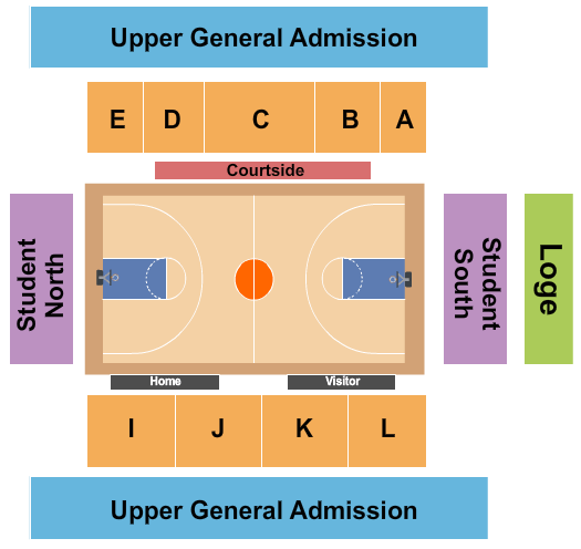 Memorial Athletic and Convocation Center Seating Chart: Basketball