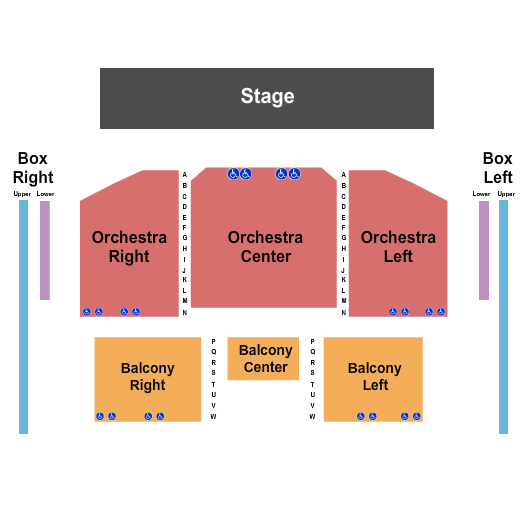 Memorial City Hall Performance Center Seating Chart: End Stage