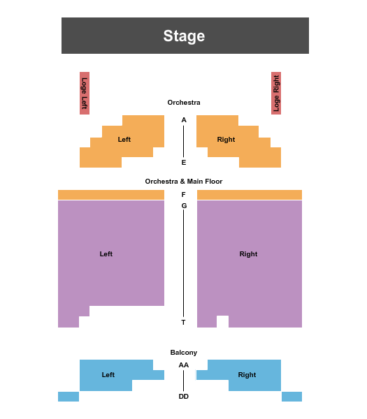 Memorial Opera House - IN Seating Chart: End Stage