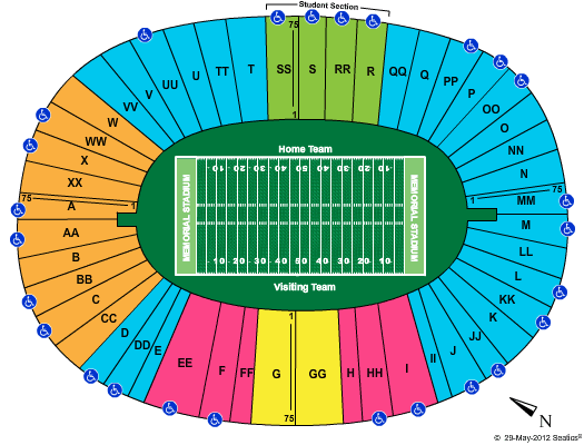 Memorial Stadium - CA Seating Chart