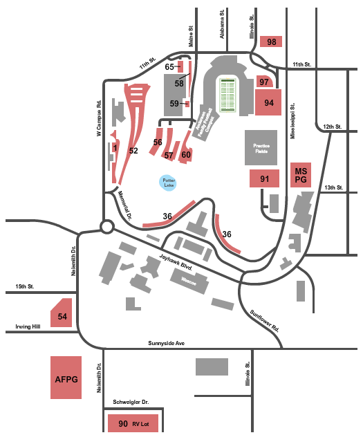 Memorial Stadium - KS Parking Lot Seating Chart: Parking