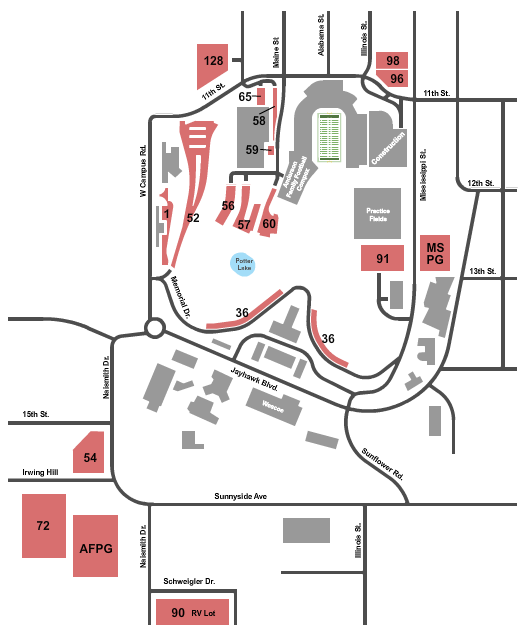David Booth Kansas Memorial Stadium - KS Parking Lot Seating Chart: Parking