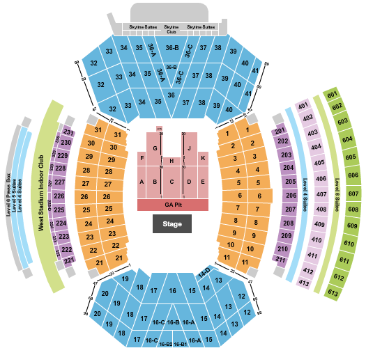 Memorial Stadium - NE Seating Chart: Endstage