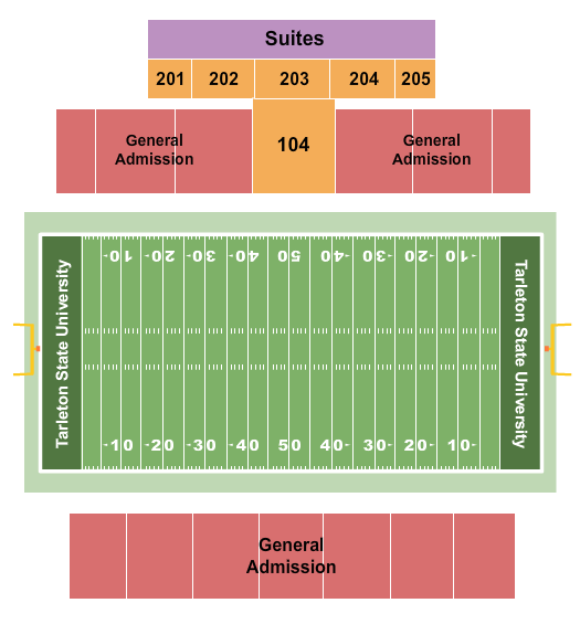 Memorial Stadium at Tarleton State University Map