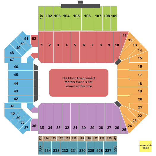 Memorial Stadium Oklahoma Seating Chart: Generic Floor