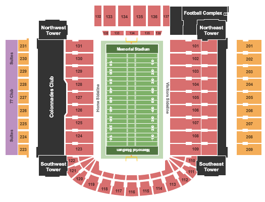 Memorial Stadium - IL Seating Chart: Football