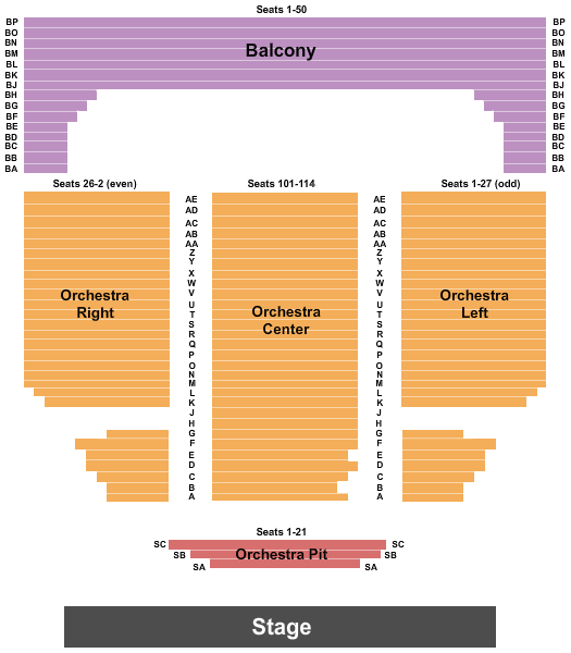 Mendel Center Seating Chart