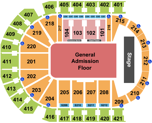 Uber Arena Seating Chart: GA Floor