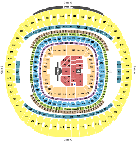 Superdome Seating Chart Concert