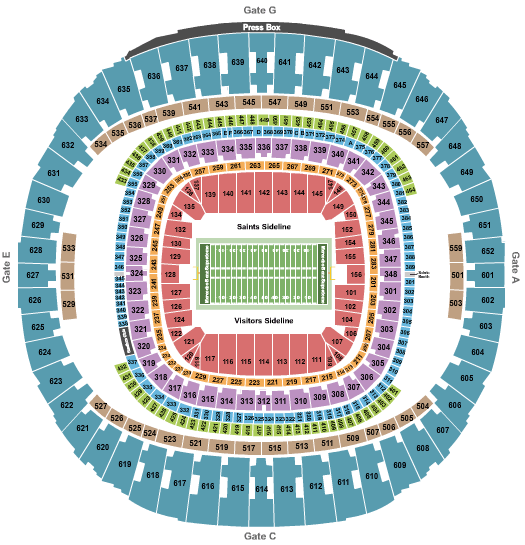 2020 New Orleans Saints Season Tickets (Includes Tickets To All Regular Season Home Games) - 1 ...