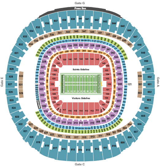 Mercedes-Benz Superdome Seating Chart: Football
