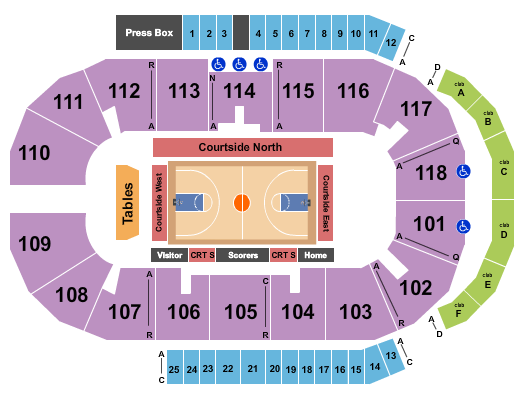 Meridian Centre Seating Chart: Basketball 2