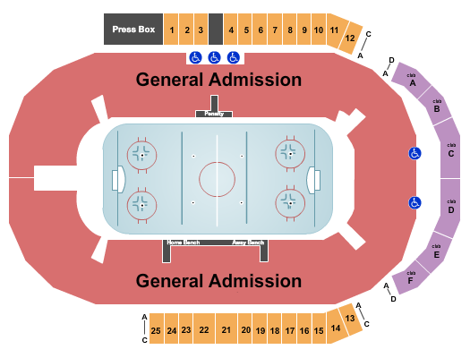 Meridian Centre Seating Chart: Hockey GA