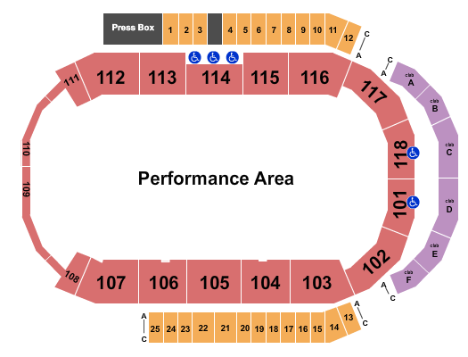 Meridian Centre Seating Chart: Performance Arena 2