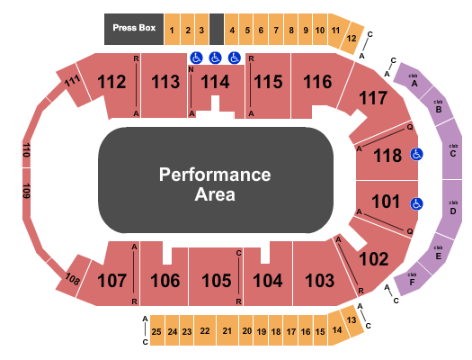 Meridian Centre Seating Chart: Performance Area