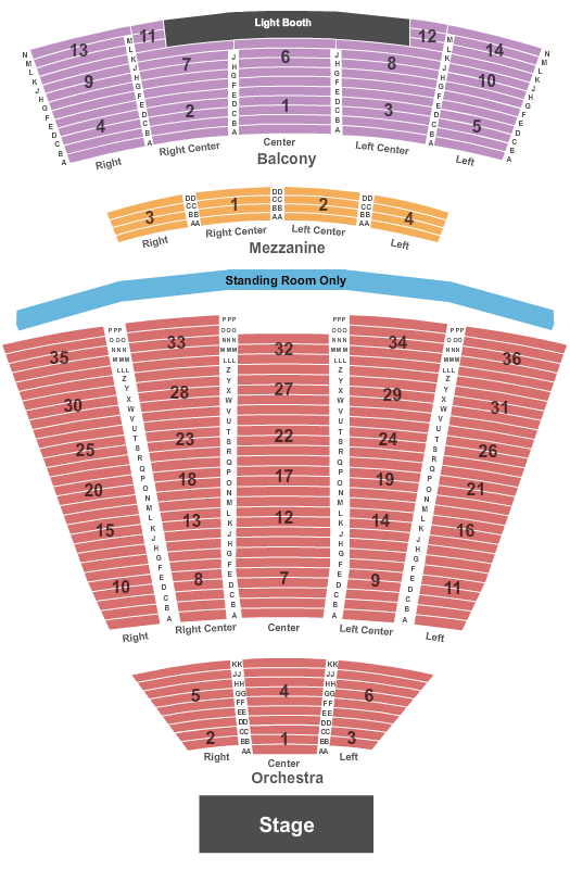 Meridian Hall Seating Chart: Endstage w/ SRO