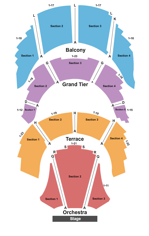 Merrill Auditorium Seating Chart: End Stage
