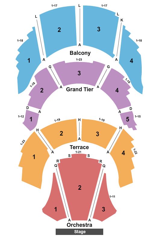 Merrill Auditorium Seating Chart: Endstage - Separate Sections