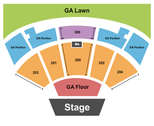 Merriweather Post Pavilion Seating Chart: Endstage GA Floor/Pavilion