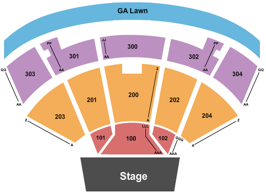 Merriweather Post Pavilion Seating Chart: End Stage 2