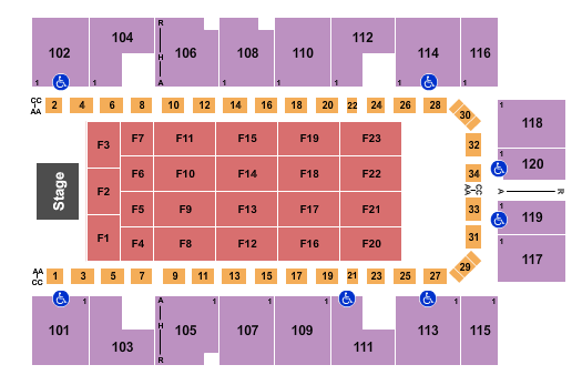 Mesquite Arena Seating Chart: End Stage