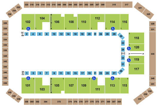 Mesquite Arena Seating Chart: Open Floor 2