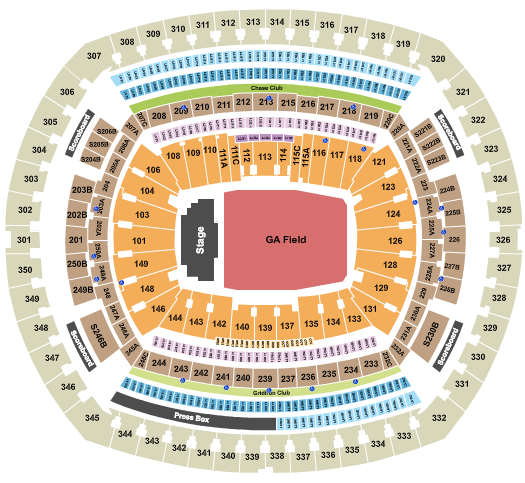 MetLife Stadium Seating Chart: Endstage GA