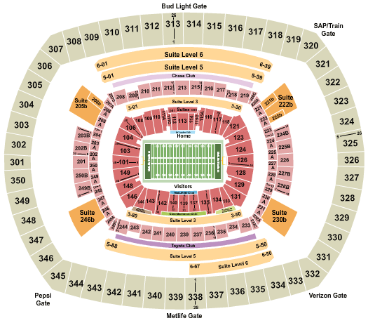 Meadowlands Football Seating Chart