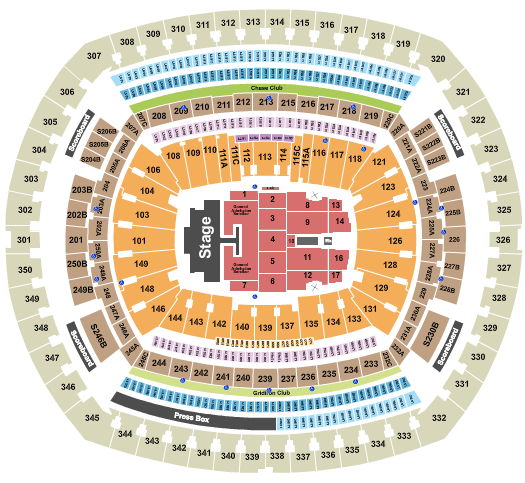 MetLife Stadium Seating Chart: Kenny Chesney 2024