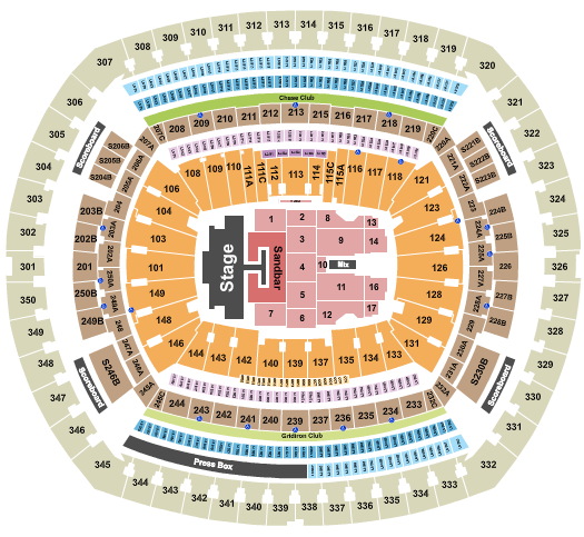 MetLife Stadium Seating Chart: Kenny Chesney 1