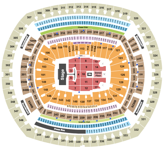 MetLife Stadium Seating Chart: Pink