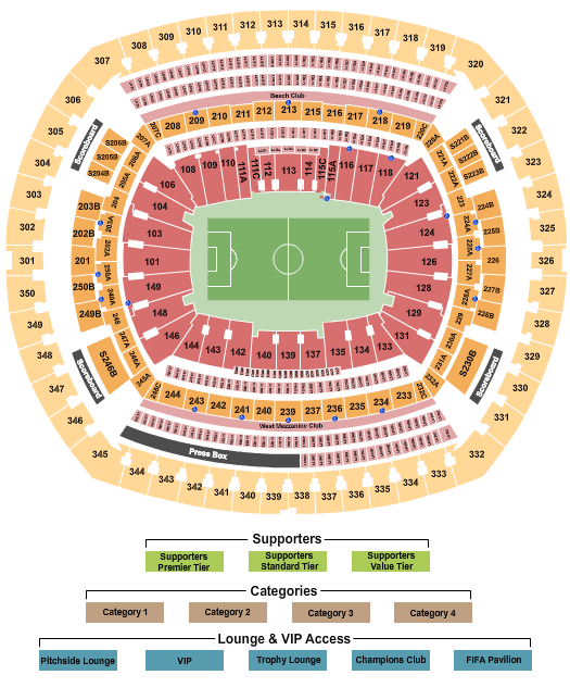 MetLife Stadium Seating Chart: Soccer RW World Cup