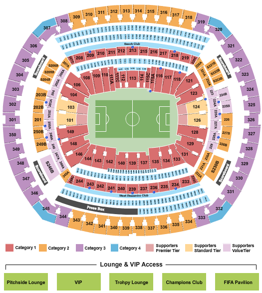 MetLife Stadium Seating Chart: Soccer WC Category 2