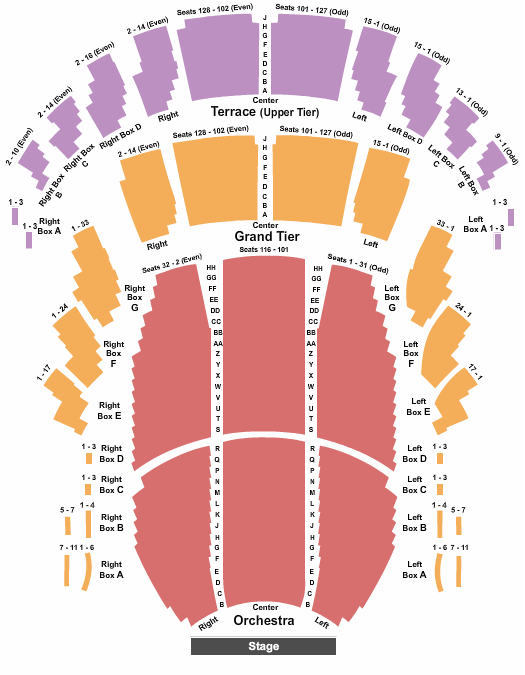 Meyerhoff Symphony Hall Seating Chart: End Stage