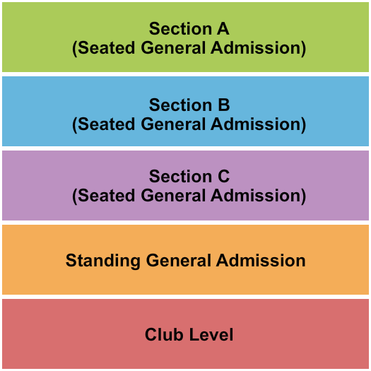 Miami Beach Bandshell Seating Chart: SRO/A-B-C/Club