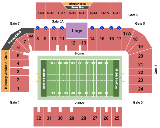 Michie Stadium Seating Chart: Football