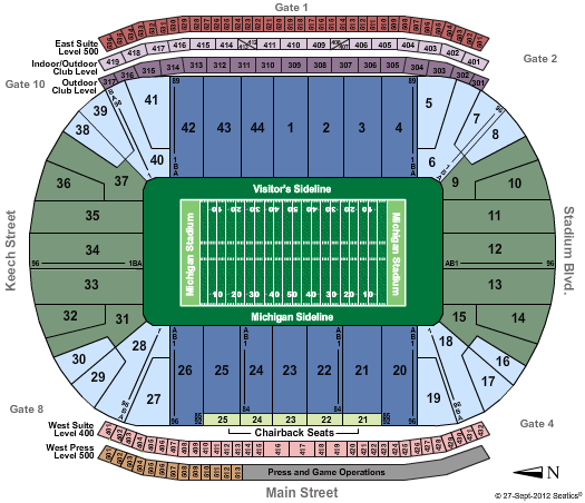 Michigan Stadium Seating Chart