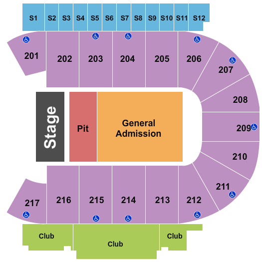 Mid-America Center Seating Chart: Endstage Pit & GA