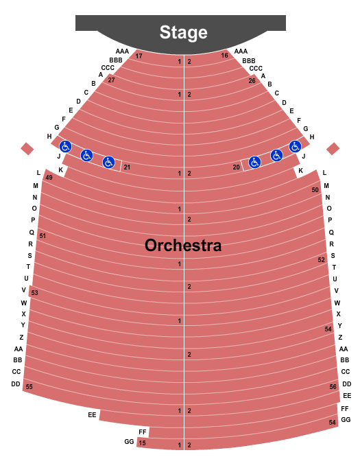 Auditorium Theatre At Midland Center For The Arts Seating Chart: End Stage