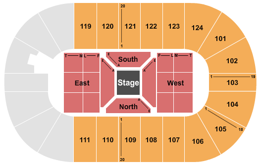 Mary Brown's Centre Seating Chart: Center Stage