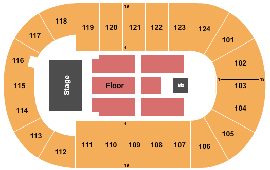 Mary Brown's Centre Seating Chart: Endstage 2