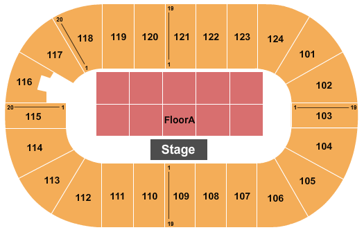Mary Brown's Centre Seating Chart: Endstage 3