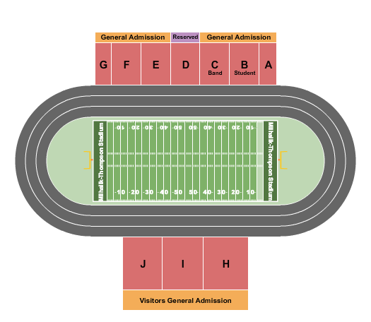 Milhalik-Thompson Stadium Seating Chart: Football