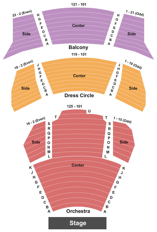 Millennium Hudson Theatre Seating Chart: Endstage