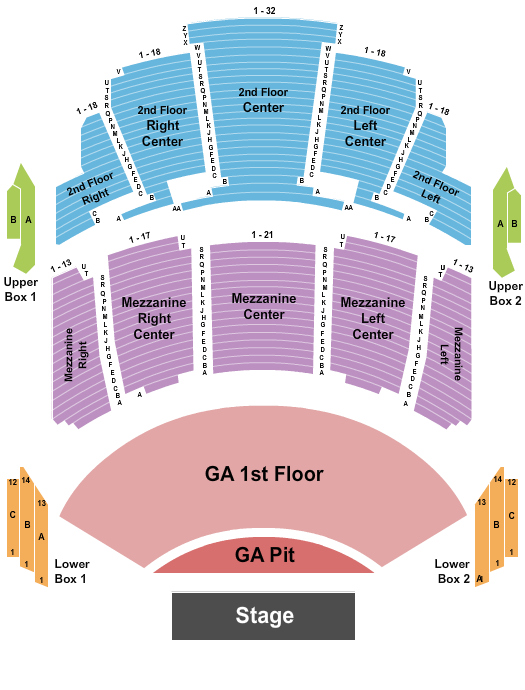 Miller High Life Theatre Seating Chart: Endstage GA Floor & Pit