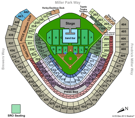 Miller Park Seating Chart Miller Park Seating Chart